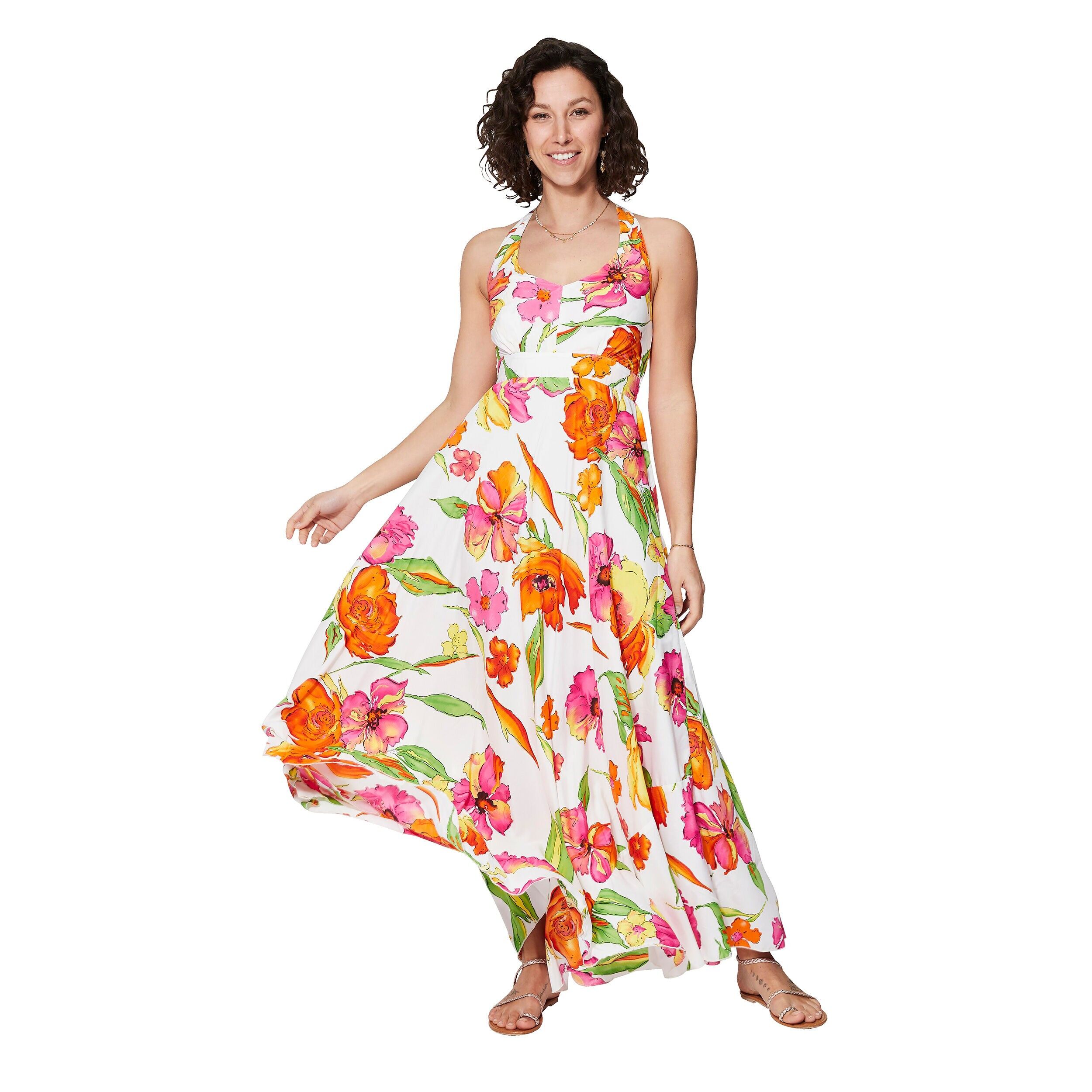 MAXIPA4003ZY-3 LANGES ÄRMELLOSES SOMMERKLEID