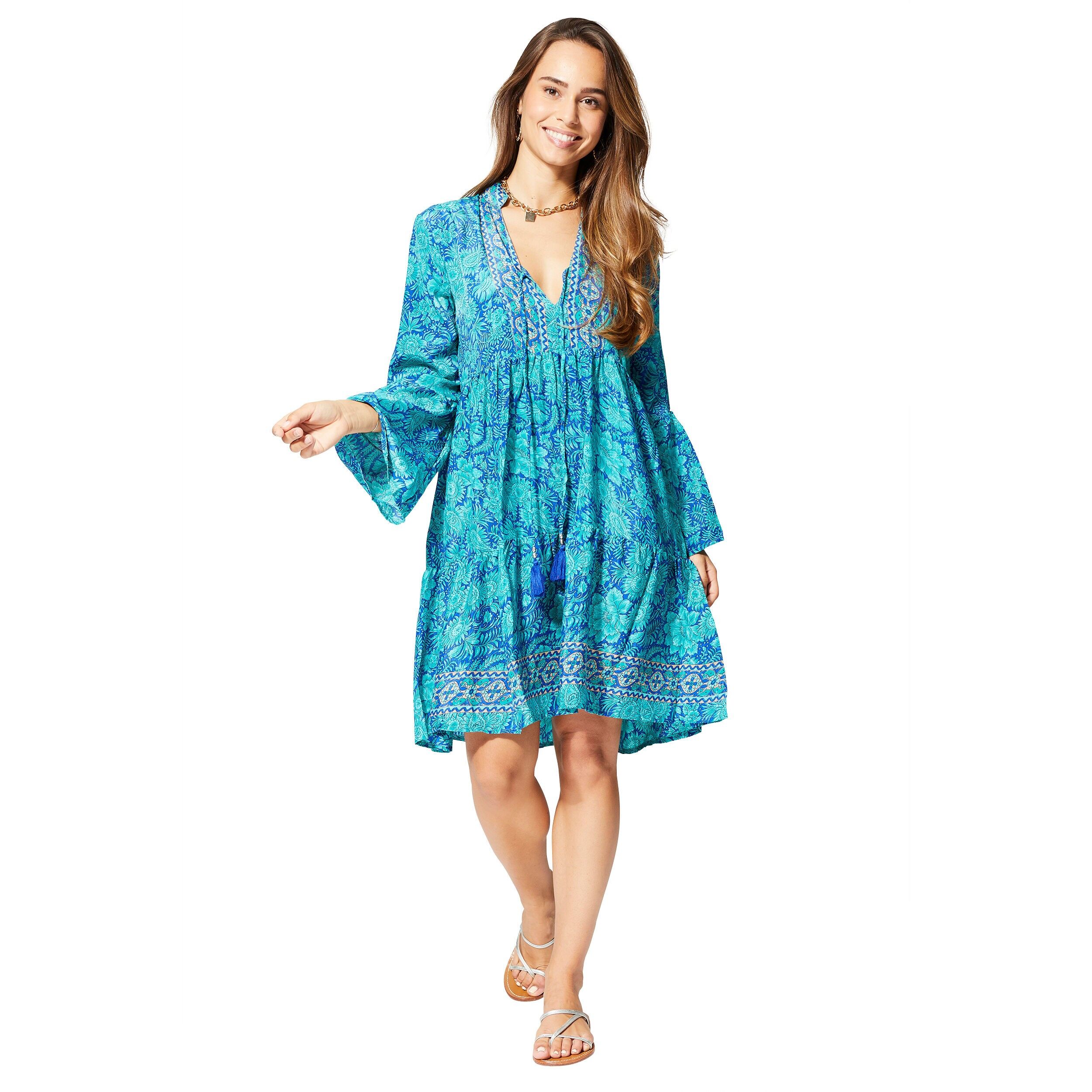 KURZES SOMMERKLEID MIT LANGEN ÄRMELN RLIP0624D