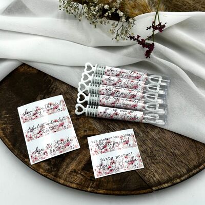 Fleurs sauvages roses | Bulles de savon mariage 25 pièces