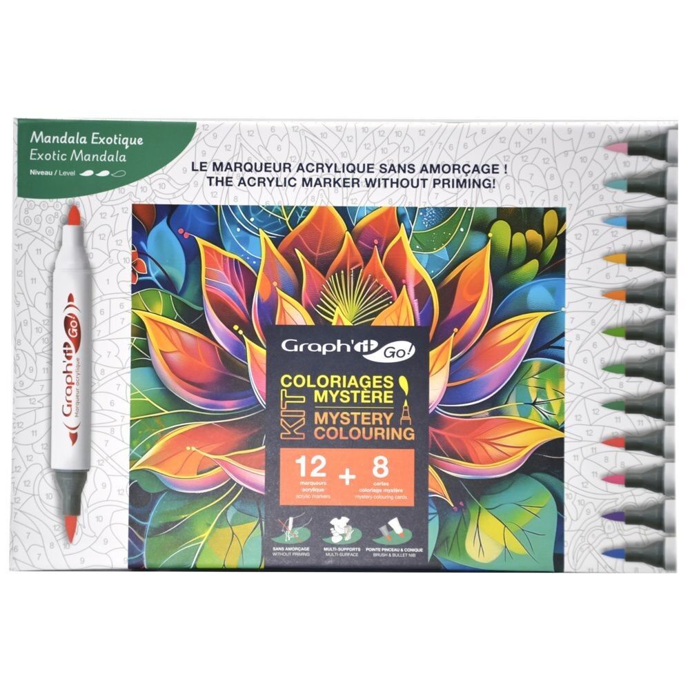 GRAPH'IT GO Kit Coloriage Mystère - EXOTIC MANDALA