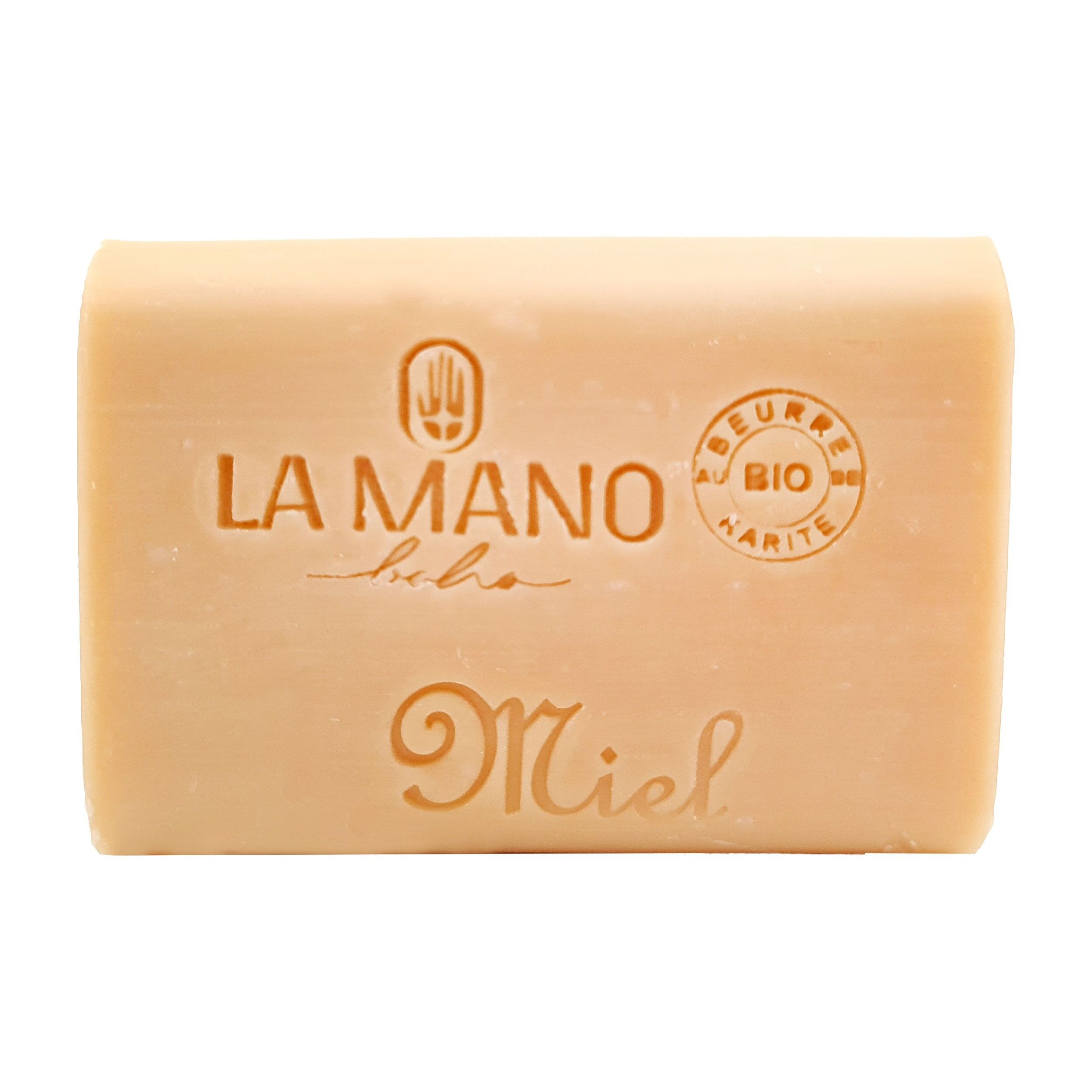 Jabón sólido artesanal con manteca de karité y dulce aroma a Miel 100g SAVON0001K