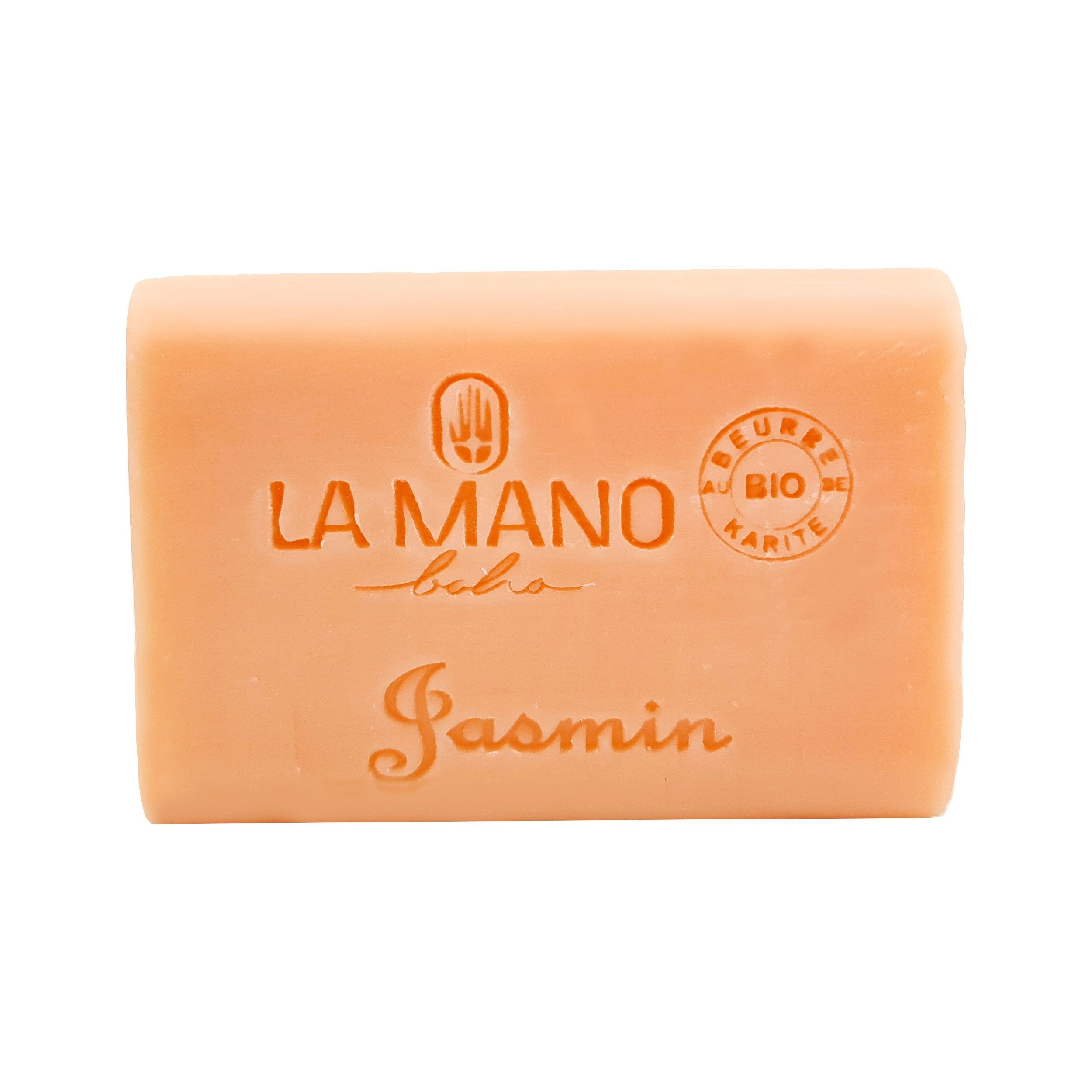 Jabón sólido artesanal con manteca de karité y la refinada fragancia de Jazmín 100g SAVON0001M