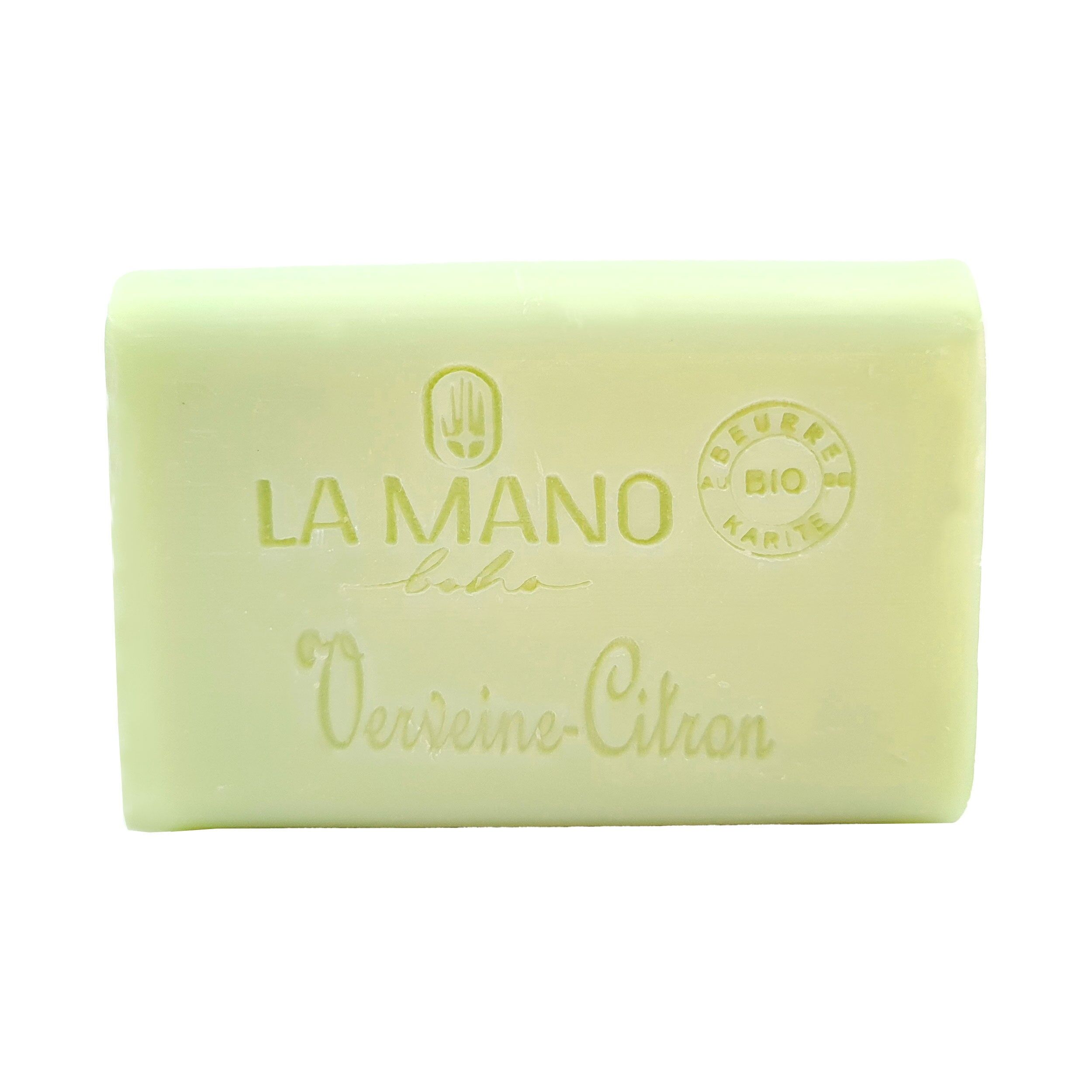 Jabón sólido artesanal con manteca de karité y aroma fresco y energizante de Verbena de Limón 100g SAVON0001O