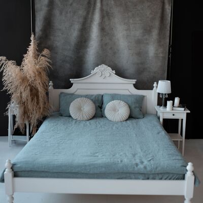 Housse de couette en lin BD001 en VERT CHÊNE