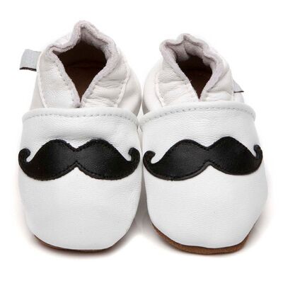 Chaussures bébé en cuir souple Moustache