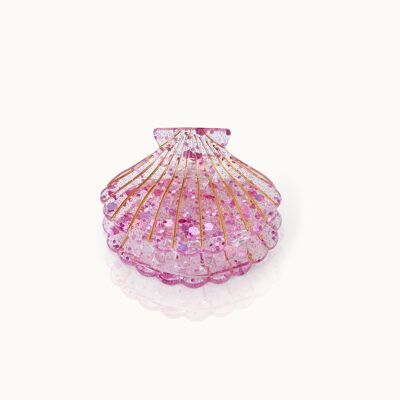 Pinza para el pelo con forma de concha Pink Sparkle