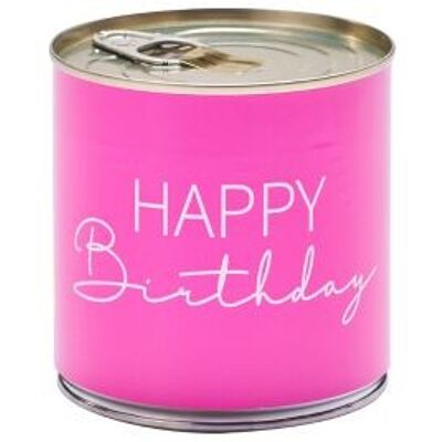 Pastel de limón rosa neón, feliz cumpleaños