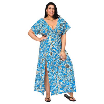 VESTIDO LARGO DE VERANO MANGA CORTA MAXIP0042D