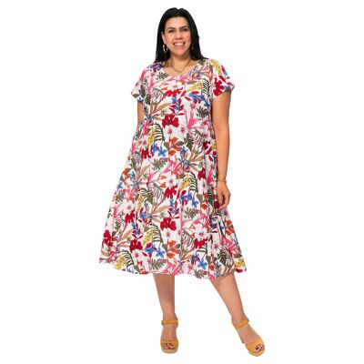 ROBE ETE MI-LONGUE MANCHES COURTES MAXIP0043A