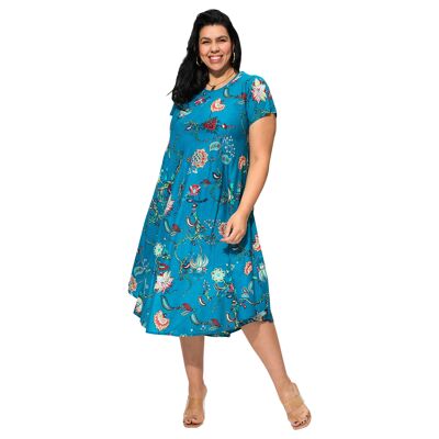 ROBE ETE MI-LONGUE MANCHES COURTES MAXIP0044A