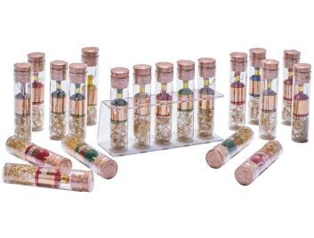 Assortiment de confettis en verre 20 pièces.