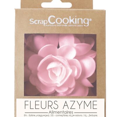 Fiore di wafer rosa XXL circa 10 cm (confezione blister)