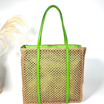 BOLSA GRANDE DE CESTA DE PAPEL TEJIDO CROCHET BOHEMIA ULTRA