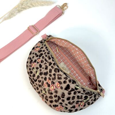 LIBERTY QUILTED COTTON MEDIUM BAG WITH LEOPARD FLOWER PATTERN