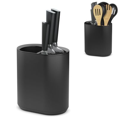 Portacoltelli e portautensili da cucina - Portacoltelli e portautensili nero opaco