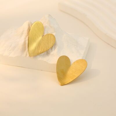Orecchini Cuore Spazzolato