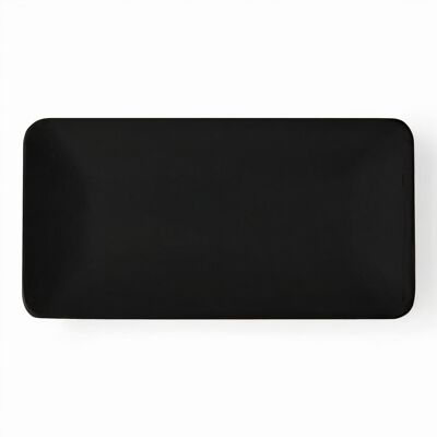 Plat de service en céramique – Portland, noir mat – 33 x 17 cm