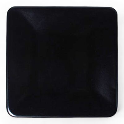 Assiette plate en céramique – Portland, noir mat – 25 x 25 cm