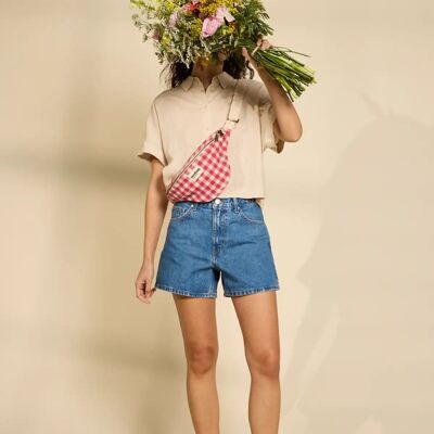 Sac banane Olivia Vichy rose