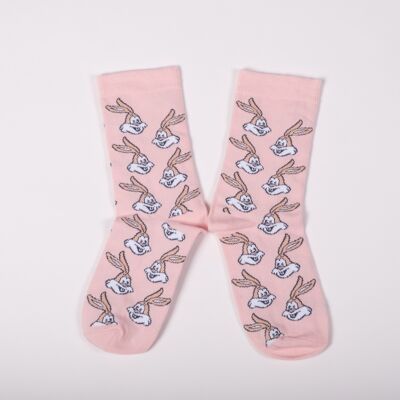 Chaussettes roses Serge le lapin RATP la ligne x Label Chaussette