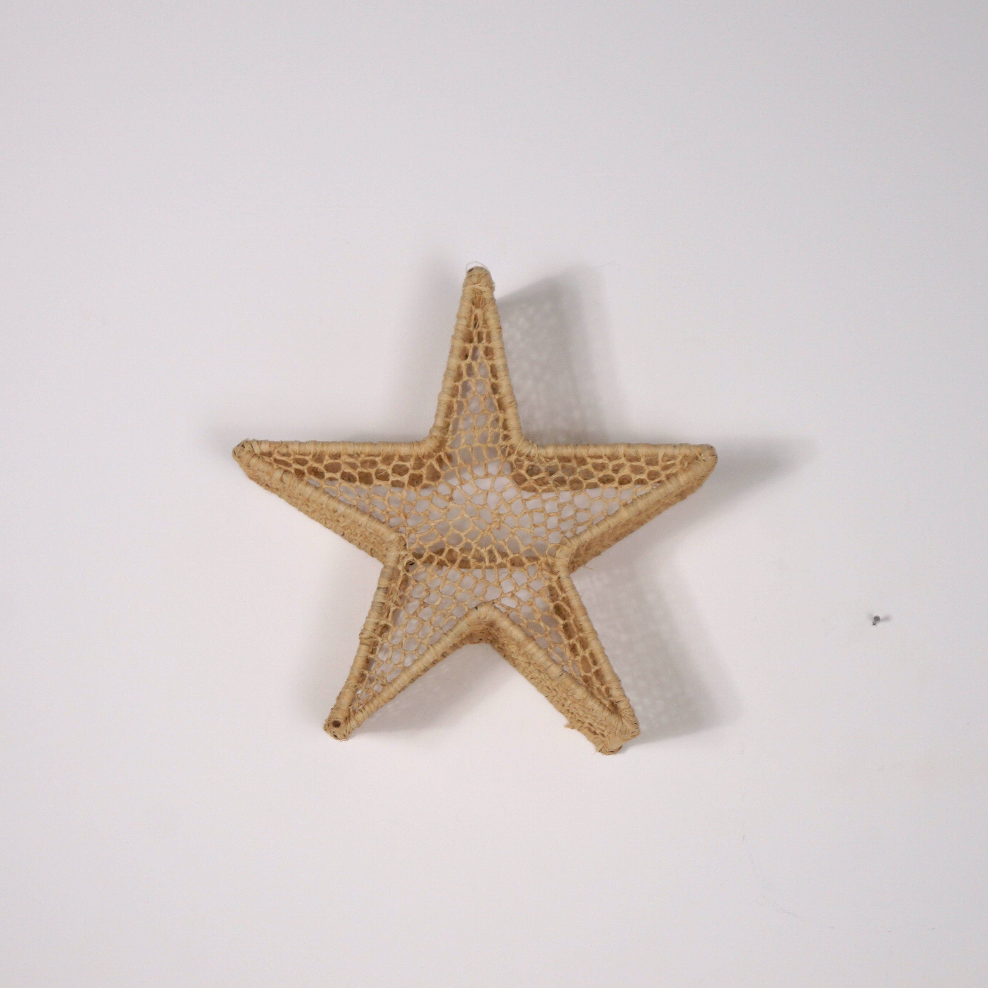 Aplique de pared de rafia tejida - Estrella