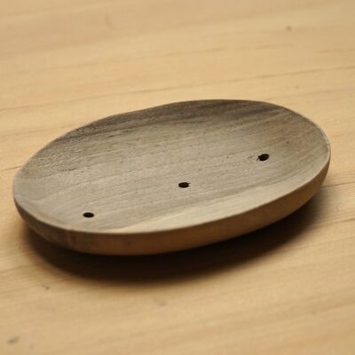 Jabonera de madera de nogal