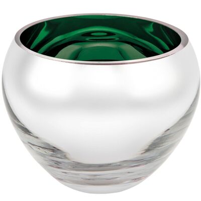 COLORE tealight holder, dark green H 9cm