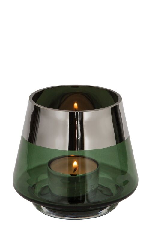 JONA Teelichthalter dunkelgrün H 9cm