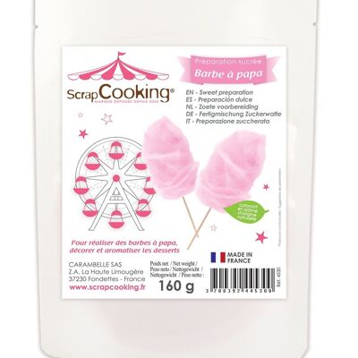 Preparación de algodón de azúcar rosa dulce - algodón de azúcar sabor 160g