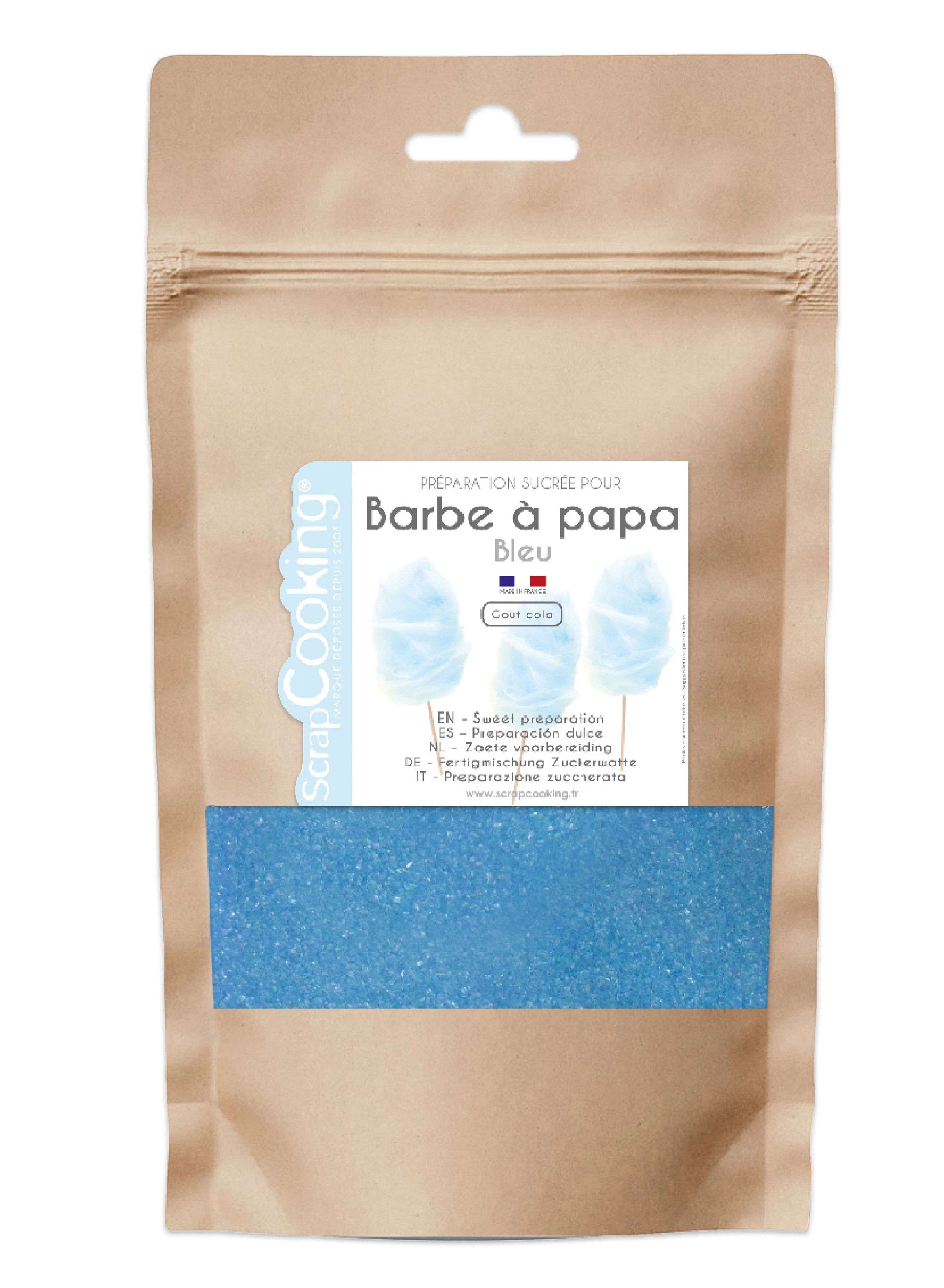 Süßblaue Zuckerwattezubereitung - Cola-Geschmack 160g