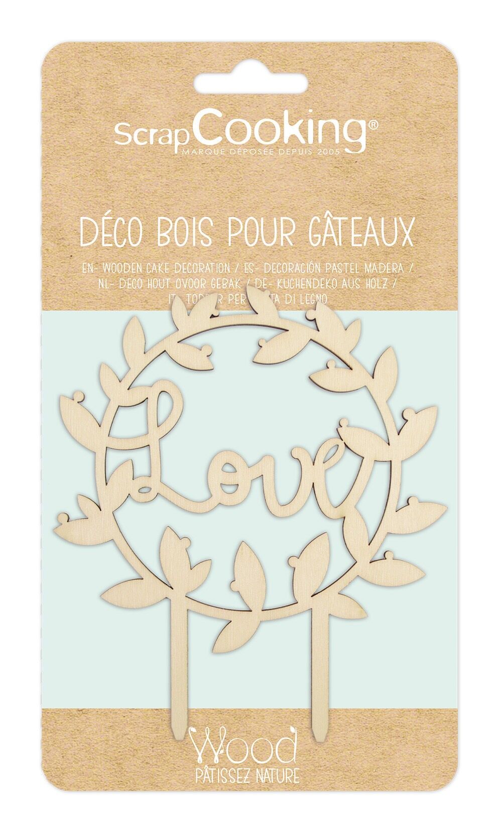 Cake topper in legno "Amore"