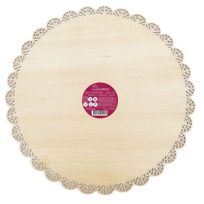 Round wooden lace dish ø 29cm