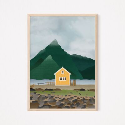 Affiche Norway House - Impression d'art de voyage Yellow House
