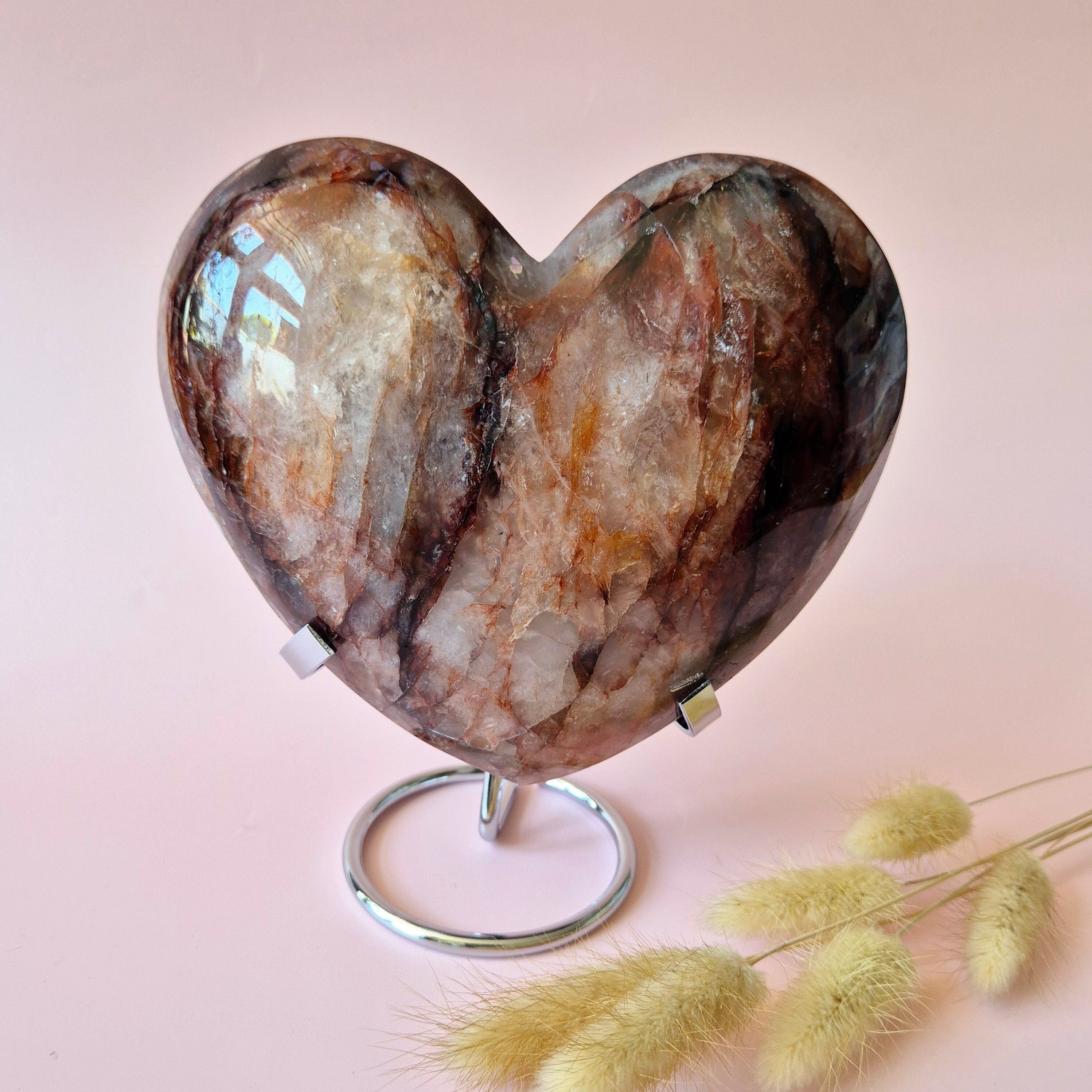 Grand cœur de quartz de feu XXL Gemstone - #5 1500 grammes de quartz hématoïde