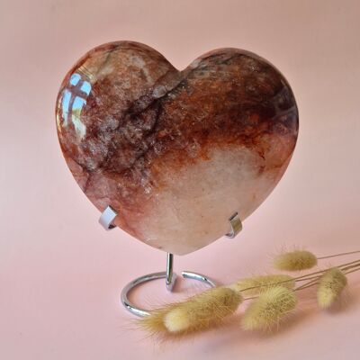 Pietra preziosa XXL Grande cuore di quarzo di fuoco - Quarzo ematoide n. 4 da 1760 grammi