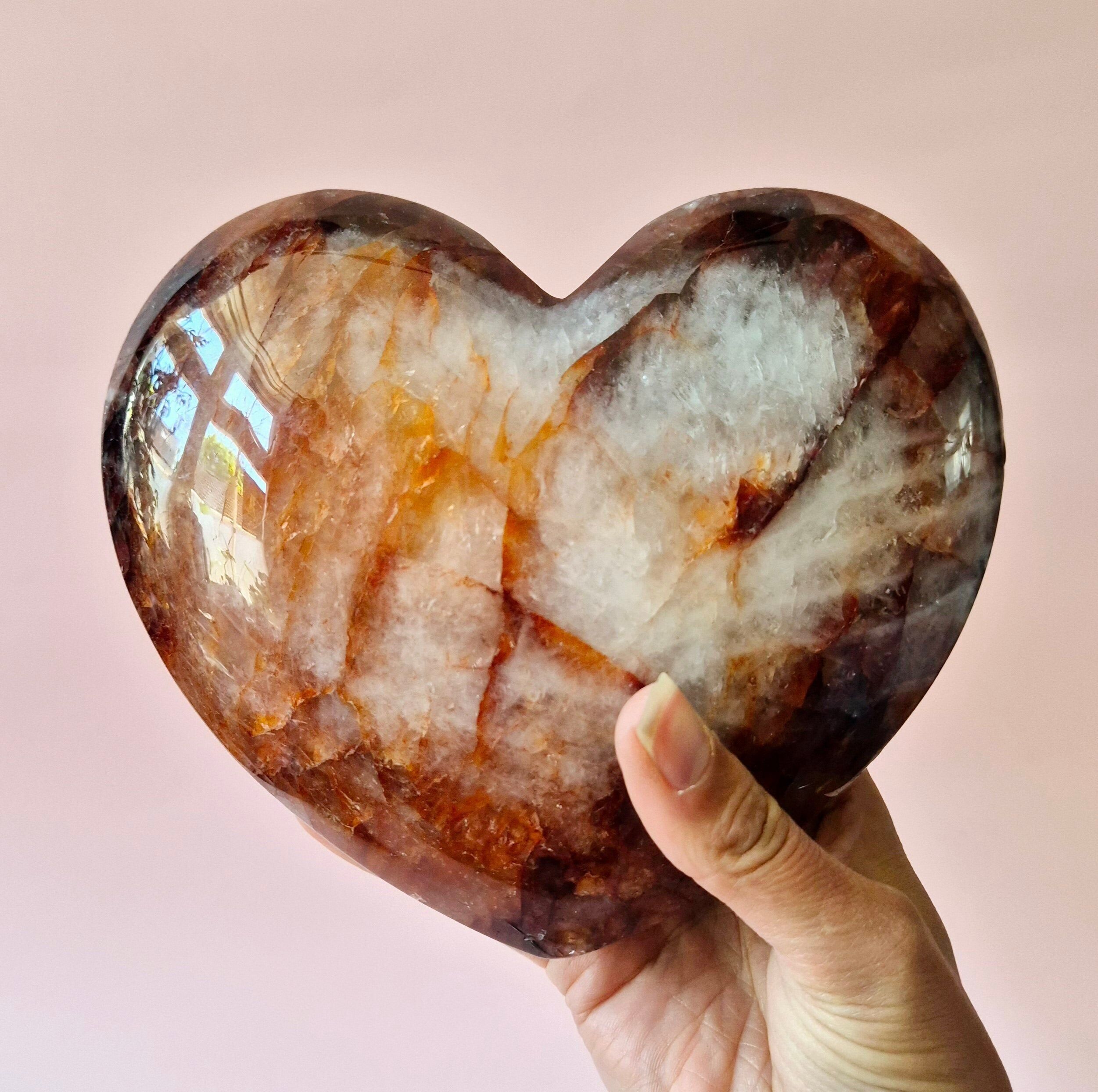 Grand cœur de quartz de feu XXL Gemstone - #6 1800 grammes de quartz hématoïde