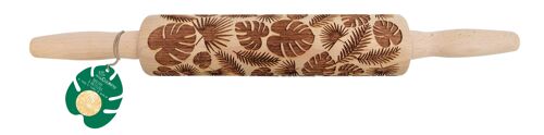 Rouleau empreintes bois "Feuilles tropicales"-39 cm