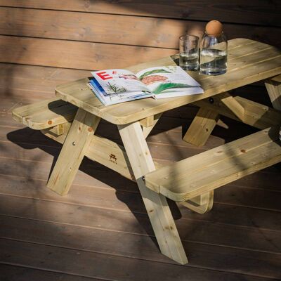 Mini set da tavolo da picnic in legno a forma di A per bambini