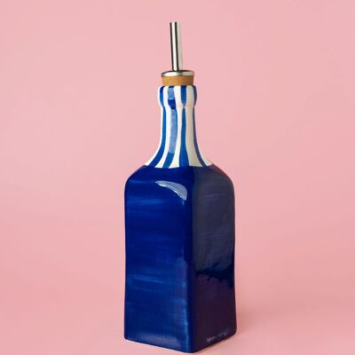 Distributore di olio artigianale in ceramica - Blu e bianco / Costa Azul