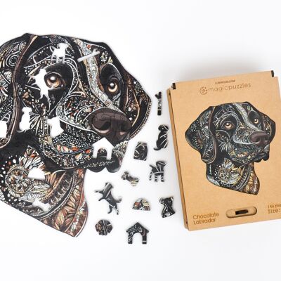 Puzzle Labrador Chocolat A4 Premium Box