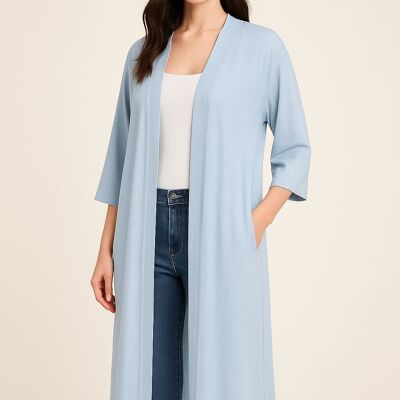 CARDIGAN LEGGERO A TUTTA LUNGHEZZA CON TASCHE LATERALI