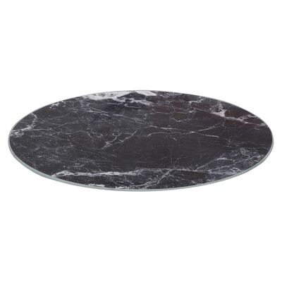 Planche à découper ronde en verre - 30 cm - Marbre