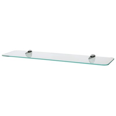 Étagère de salle de bain ronde en verre flottant - 60 cm