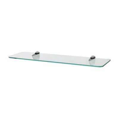 Estante flotante de vidrio redondeado para baño - 50 cm