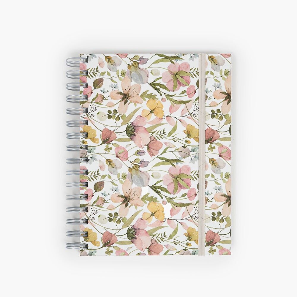 Quaderno Wyro A5 con copertina rigida, carta semplice - Fiori primaverili