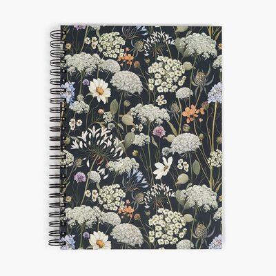 Carnet Wyro A4 à couverture rigide, feuilles unies - Fleurs sauvages