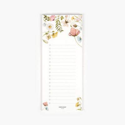 Liste de courses de fleurs de printemps