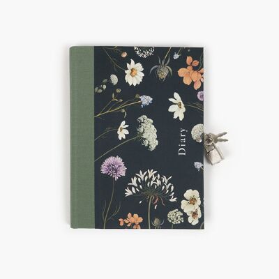 Journal intime verrouillé de fleurs sauvages