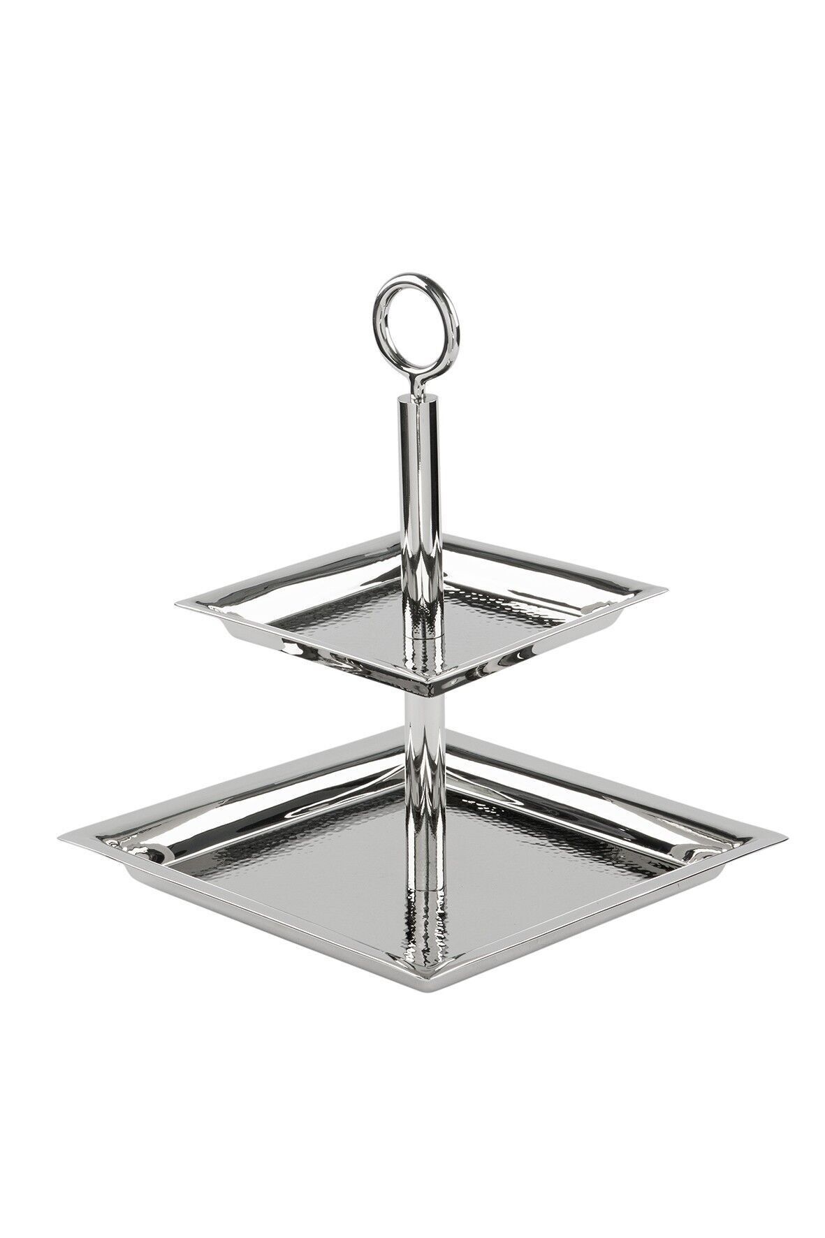 NAGANO 2er Etagere gehämmert H 30cm