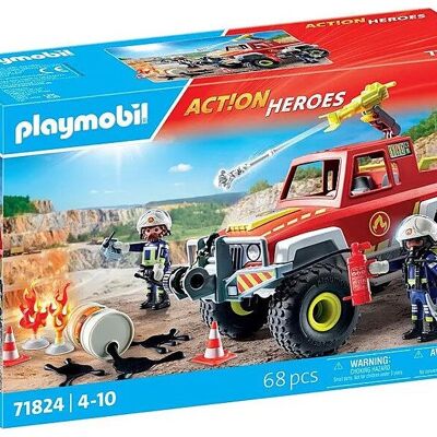 Figura de camión de bomberos 4x4 Playmobil 71824 - Juguetes para bebés y niños - A partir de 4 años